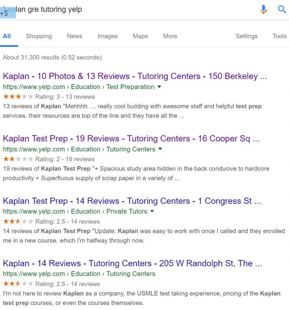 Kaplan GRE tutoring reviews