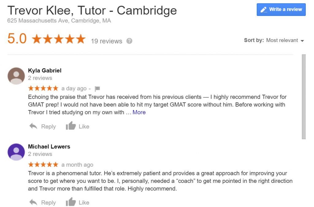 Trevor Klee Tutor may be the best GMAT tutor